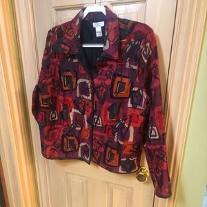 Misses Sz XL C J BANKS Blazer Burgundy And Black Jacket